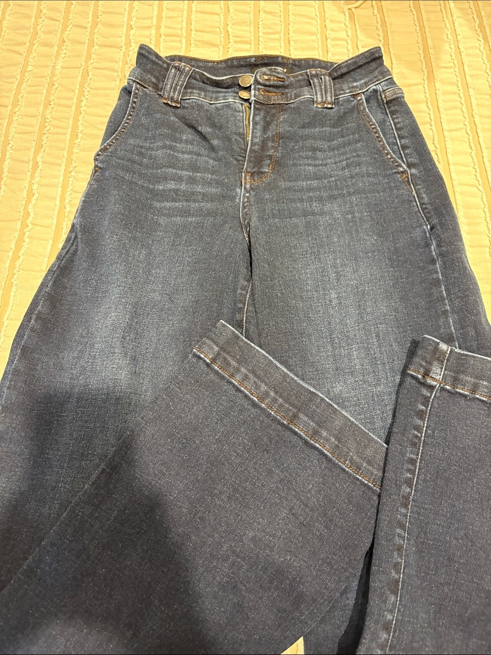 Judy Blue Dark Blue High-Rise Wide Leg Jeans, trouser style
